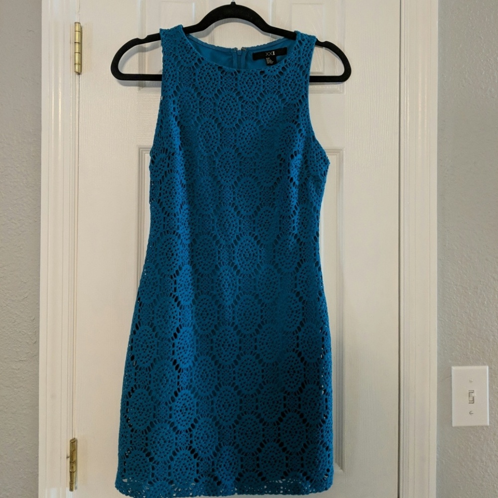 Turquoise knit dress size small